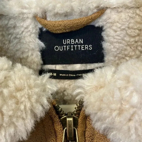 Urban Outfitters Aviator Faux Leather Plush Shearling Bomber Jacket - Picture 2 of 10